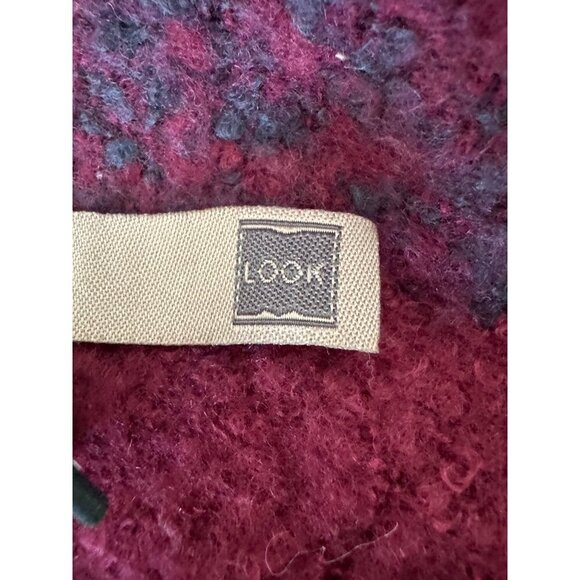 LOOK Buffalo Plaid Infinity Scarf One Size Red Neon Orange Plaid Acrylic - Picture 6 of 11